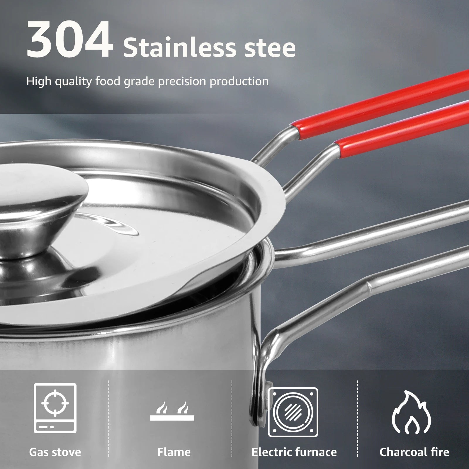 1200ml Stainless Steel Frying Pot with Strainer Basket | Deep Oil Fryer Pot with Anti-Scald Handle