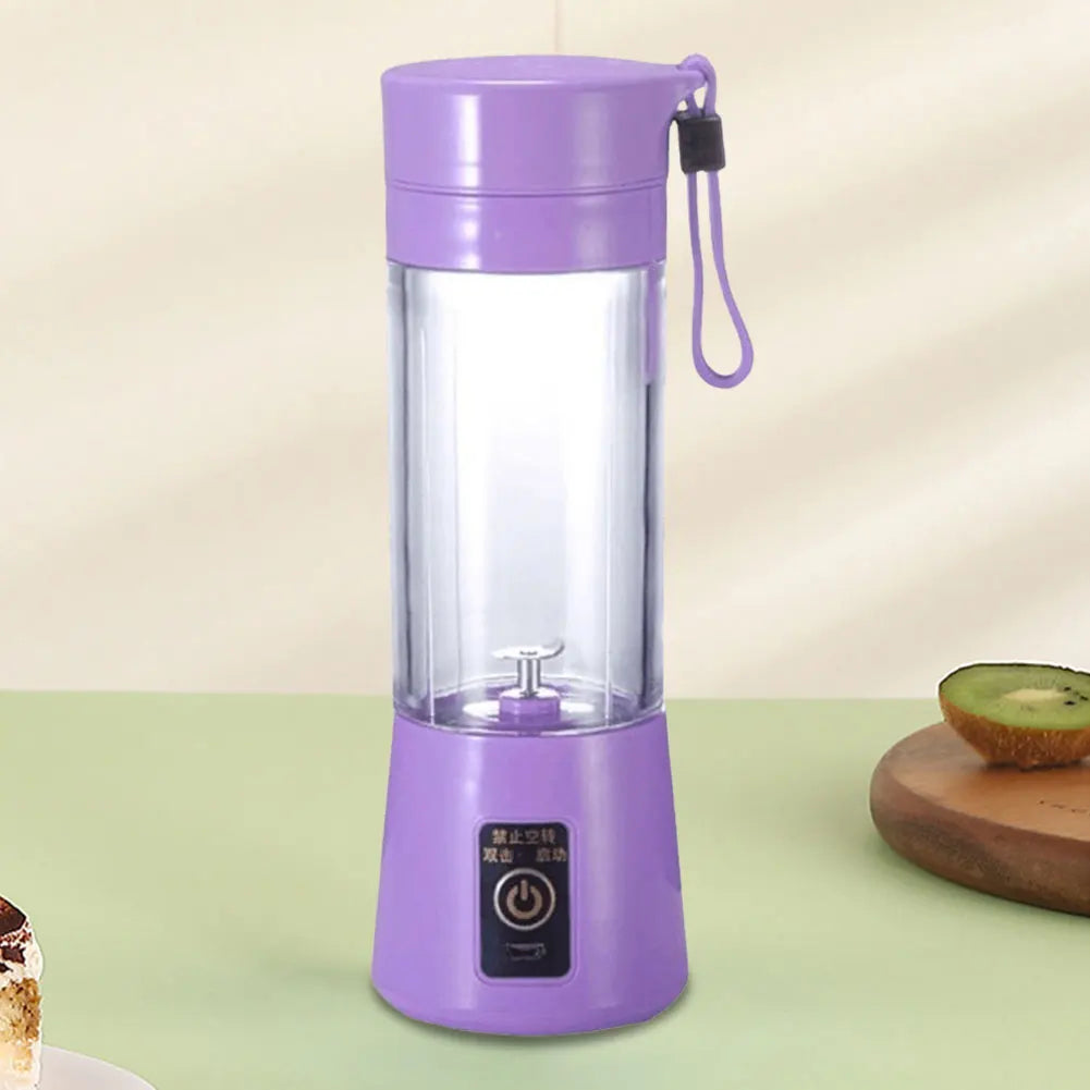 Portable USB Rechargeable Juicer Blender | 6-Blade Mini Electric Mixer | 380ml Food-Grade Juicer Cup | Personal Smoothie & Fruit Blender