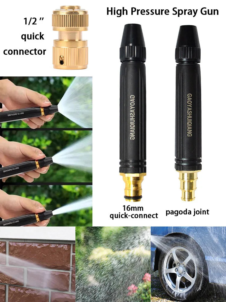 High-Pressure Adjustable Water Spray Nozzle | Brass Hose Nozzle for Car, Garden & Home Cleaning