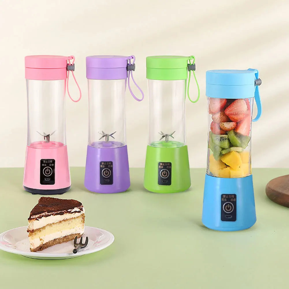 Portable USB Rechargeable Juicer Blender | 6-Blade Mini Electric Mixer | 380ml Food-Grade Juicer Cup | Personal Smoothie & Fruit Blender
