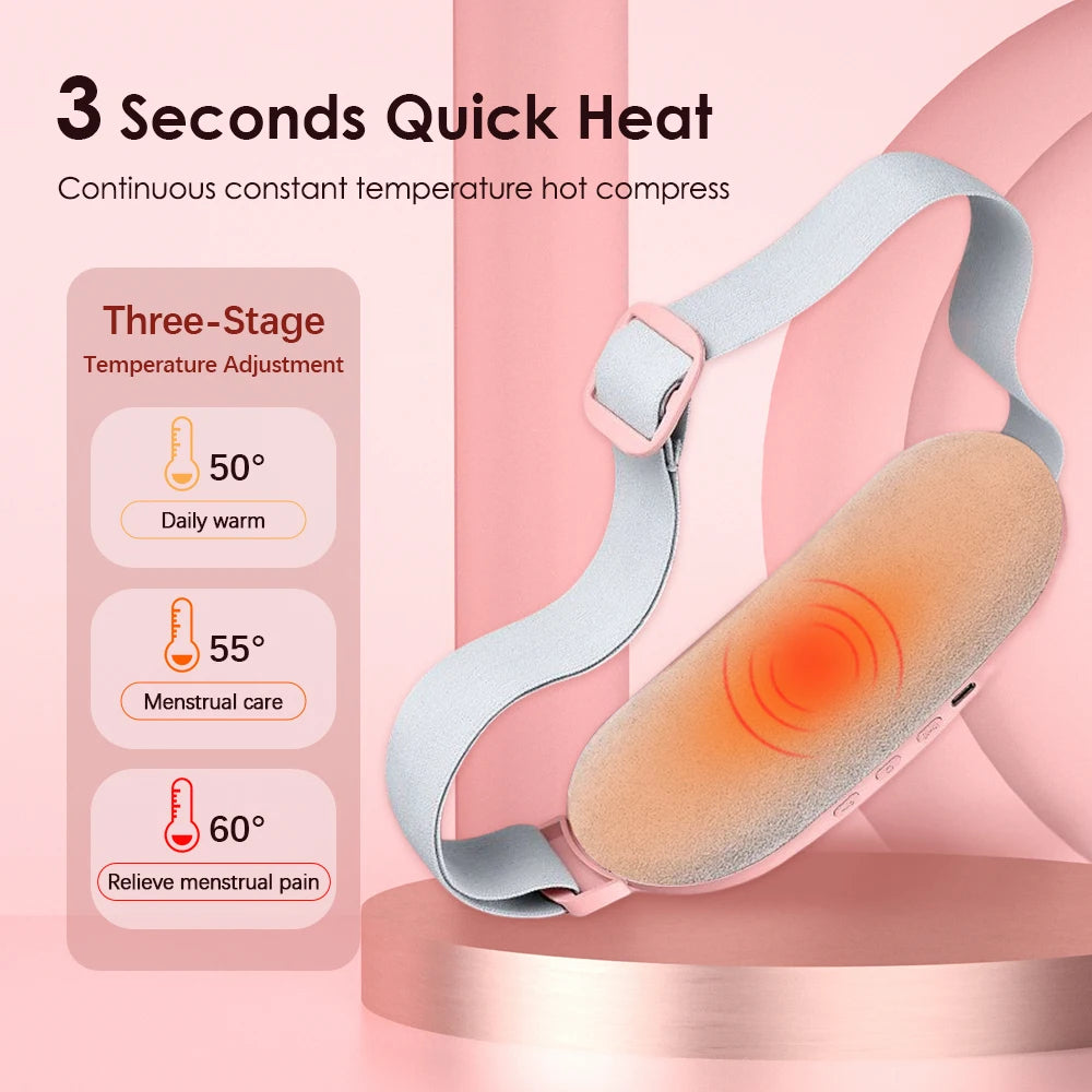 USB Rechargeable Menstrual Heating Belt for Period Cramp Relief | Adjustable Temperature Electric Waist & Stomach Heating Pad | Portable Heat Therapy Belt for Women