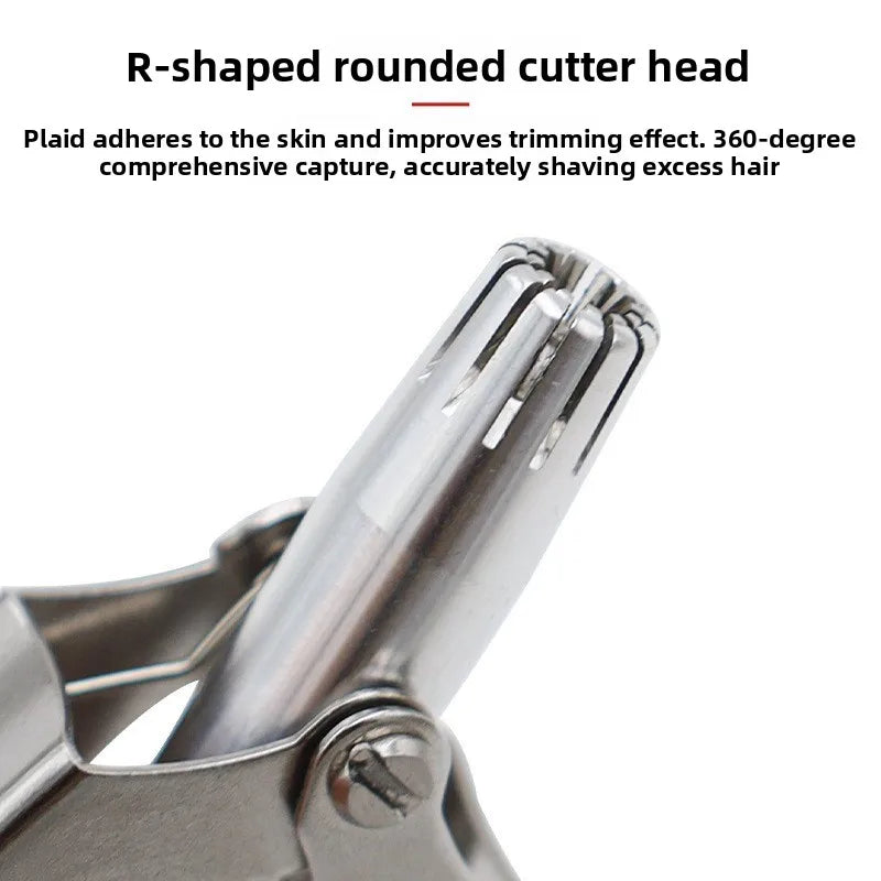 Stainless Steel Manual Nose & Ear Hair Trimmer | Portable Washable Grooming Tool for Men & Women
