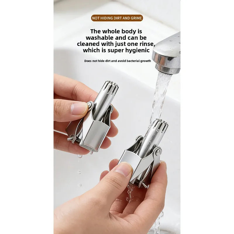 Stainless Steel Manual Nose & Ear Hair Trimmer | Portable Washable Grooming Tool for Men & Women