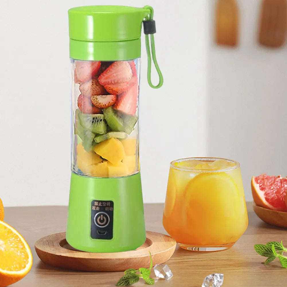 Portable USB Rechargeable Juicer Blender | 6-Blade Mini Electric Mixer | 380ml Food-Grade Juicer Cup | Personal Smoothie & Fruit Blender
