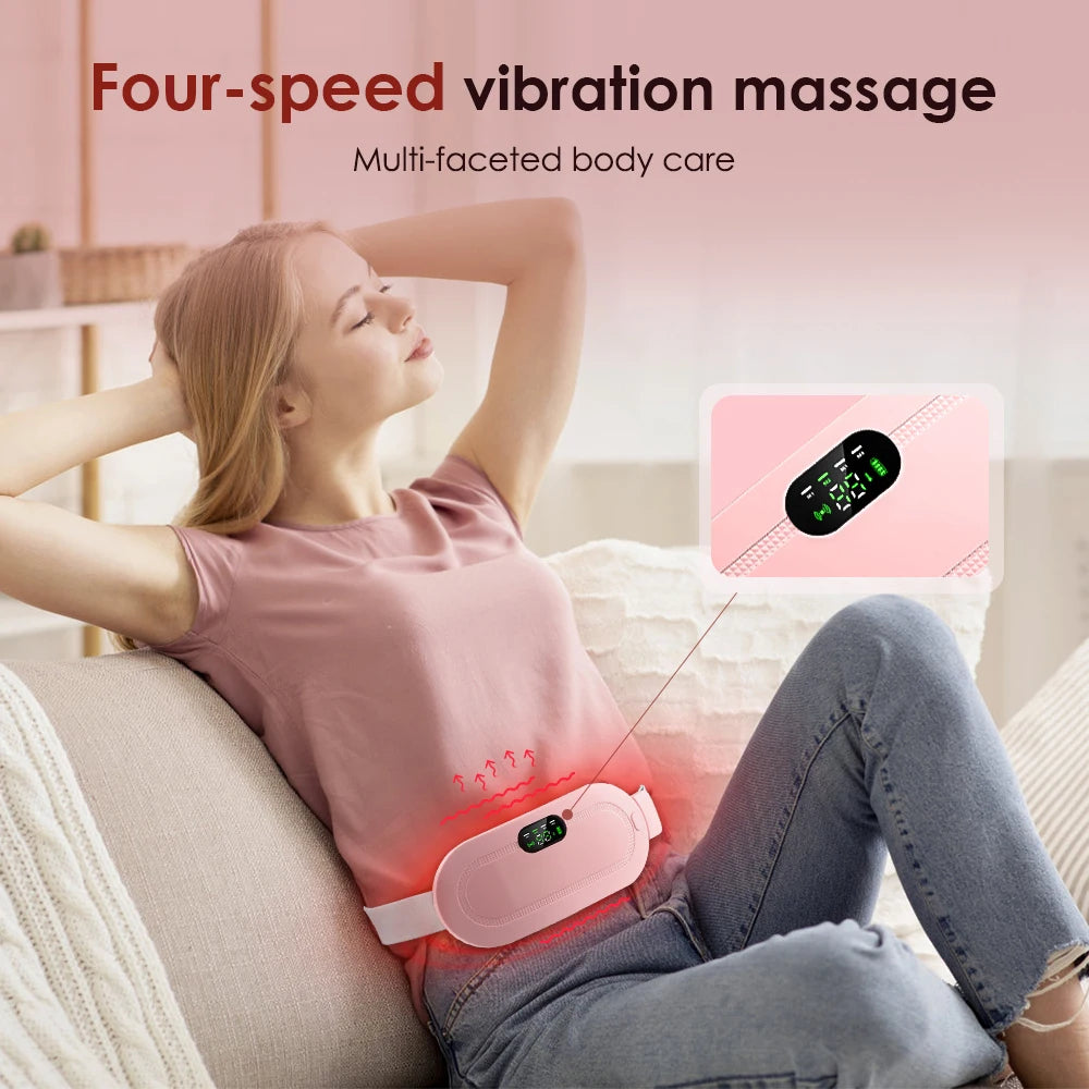 USB Rechargeable Menstrual Heating Belt for Period Cramp Relief | Adjustable Temperature Electric Waist & Stomach Heating Pad | Portable Heat Therapy Belt for Women